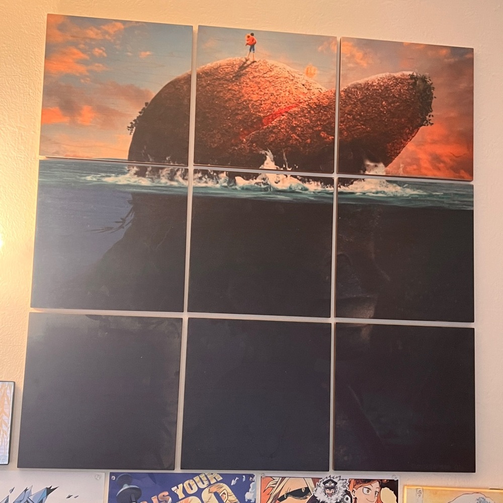 OnePiece Straw Hat Island 3’x3’ wood panel artwork